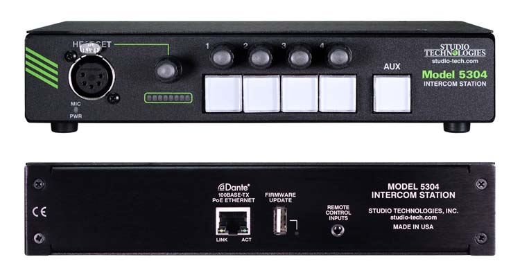 Studio Technologies Debuts Dante Compatible Intercom Station, Model 5304