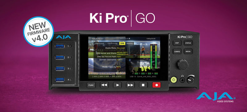 AJA Video Systems Releases v4.0 Firmware Ki Pro GO Multi-channel H.264 Recorder for Enhanced Playback and Control Functionality