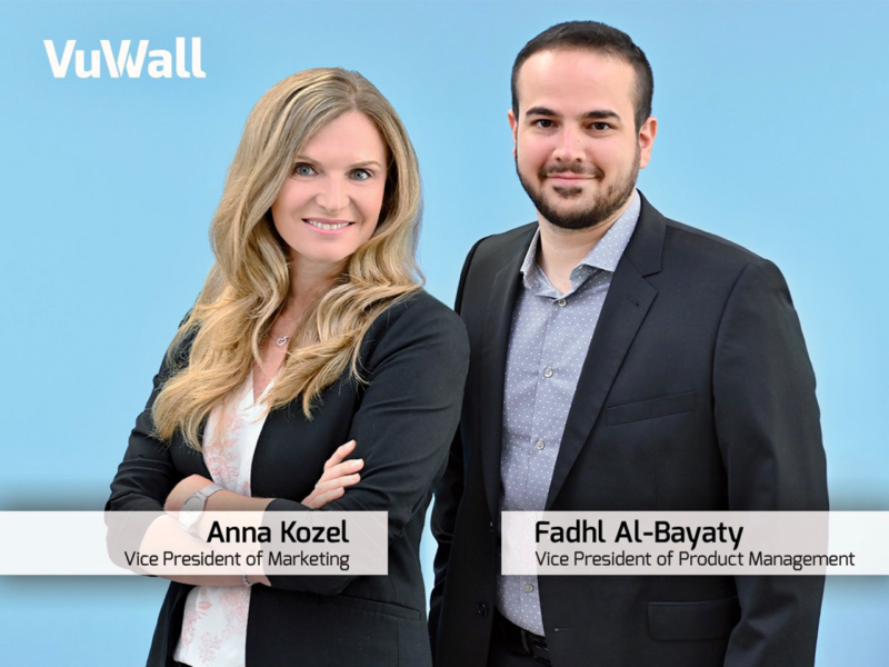 VuWall Promotes Anna Kozel to Vice President of Marketing and Fadhl Al-Bayaty to Vice President of Product Management