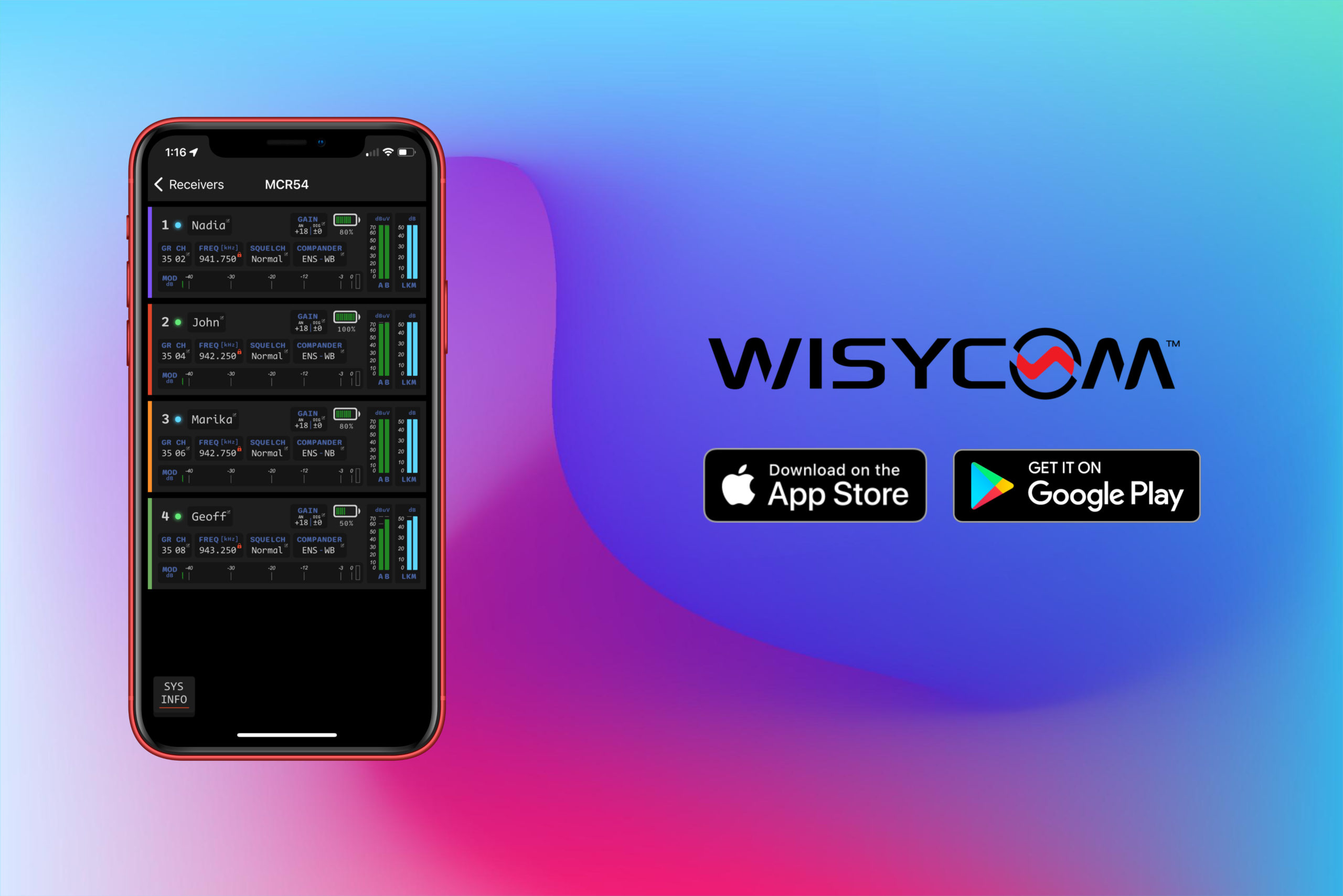 Wisycom App Graphic