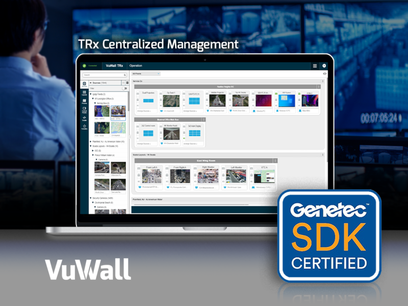 VuWall TRx Centralized Management Software Earns Certification for Integration With Genetec Security Center 5.10