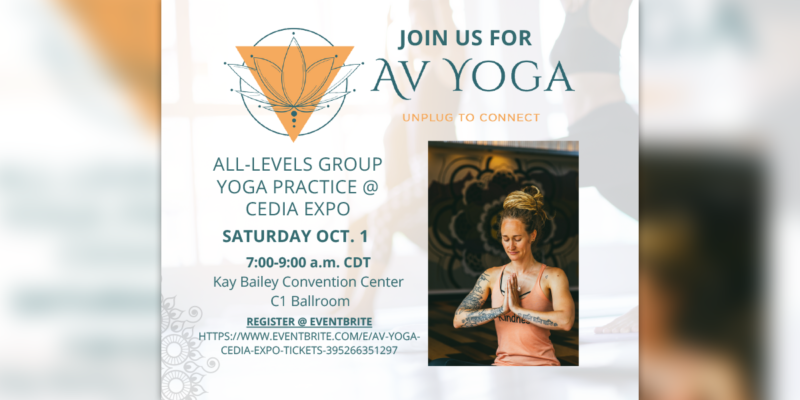AV Yoga Will Host First-Ever CEDIA Expo Yoga Practice Oct. 1