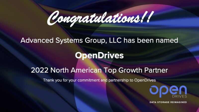 ASG Wins OpenDrives’ Top Growth Partner 2022