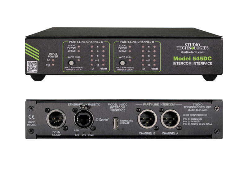 Studio Technologies Announces Model 545DC and Model 545DR Intercom Interfaces