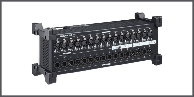 TASCAM Announces SB-16D 16-in/16-out Dante Enabled Stage Box