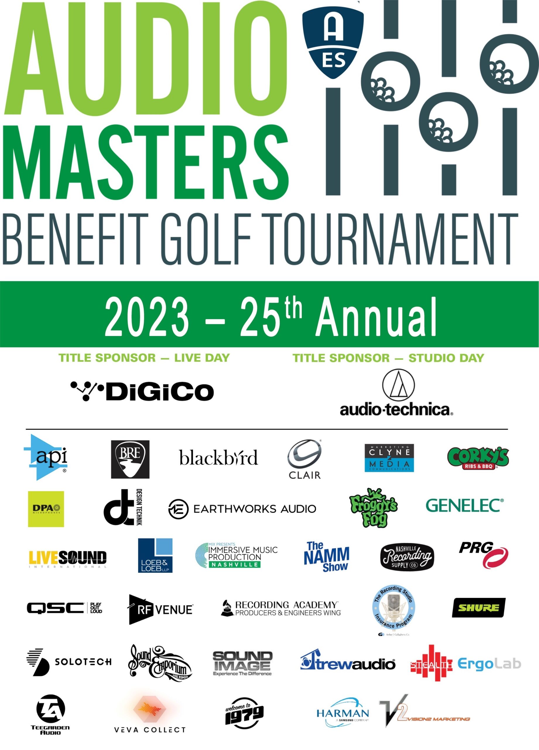Audio-Technica and DiGiCo Announced as Title Sponsors for 25th AudioMasters Nashville Golf Tournament Benefiting the Nashville Engineer Relief Fund