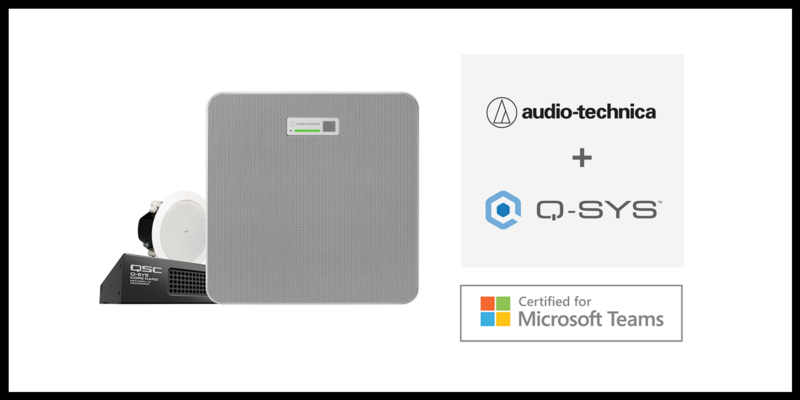 Audio-Technica ATND1061DAN Ceiling Array And Q-SYS Combo Certified for Microsoft Teams Rooms