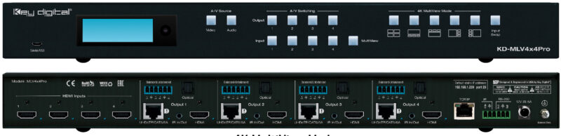 Key Digital Offers KD-MLV4x4Pro Seamless Matrix Switcher