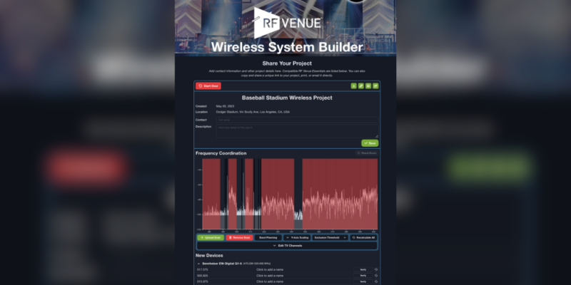 RF Venue’s New Wireless System Builder App Now Specs Mics Globally, Too