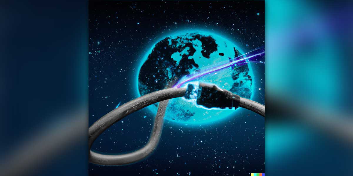 dall e cables in space