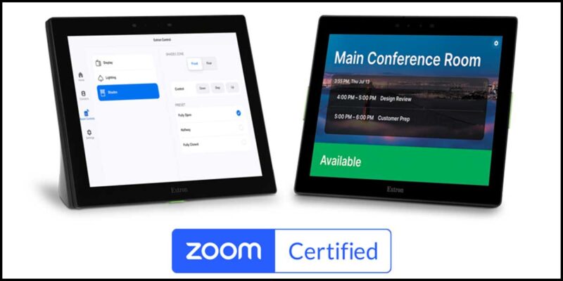 Extron Introduces ZRTP Pro Series of Touch Panels and Extron Control for Zoom Rooms App