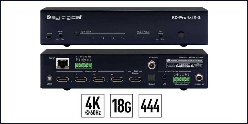 Key Digital Releases Firmware Update for KD-Pro4x1X-2 HDMI Switcher