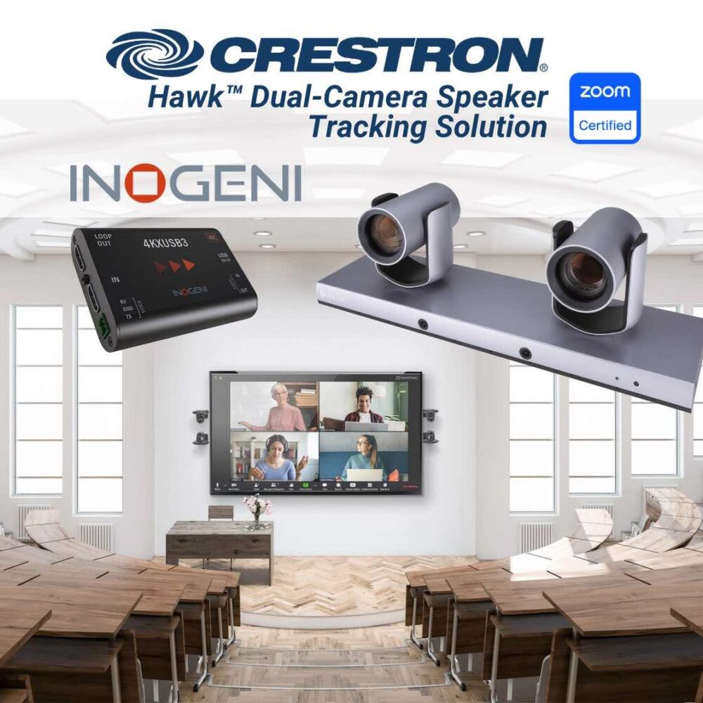 New Crestron Camera Now Zoom Certified With the INOGENI 4KXUSB3 rAVe