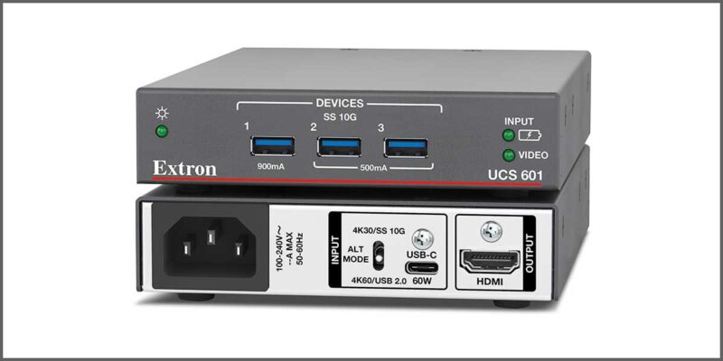 Extron Intros UCS 601 Pro 4K Dock for Connecting USB-C Laptops to HDMI Displays