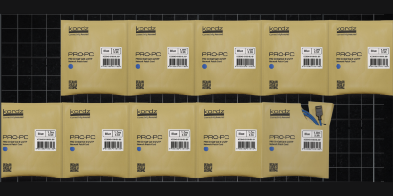 Kordz Adds PRO SlimCat Patch Cord BeltPak — Recyclable Paper Packs With Single Patch Cords