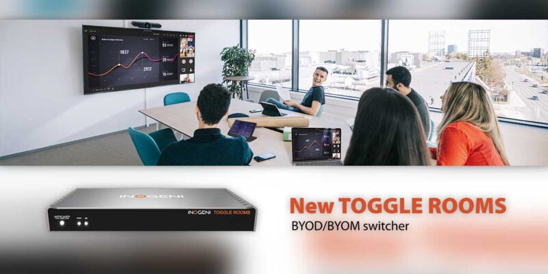 INOGENI’s New TOGGLE ROOMS: An Advanced BYOM/BYOD Videoconferencing Switcher at ISE 2024 and More!