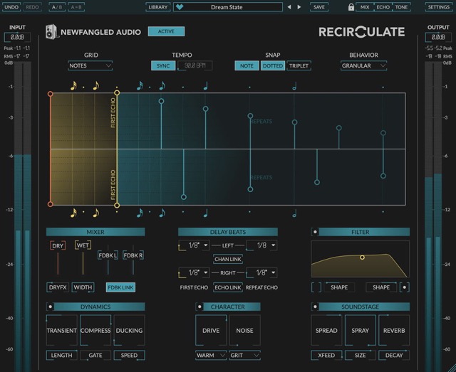 Newfangled Audio Recirculate Plug-in Defines Feedback Echo for Mix Dimension and Character