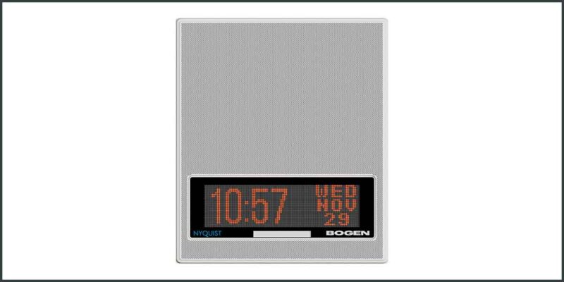 Bogen Debuts NQ-S1810WBC, a PoE Combo Wall Baffle Speaker and LED Clock