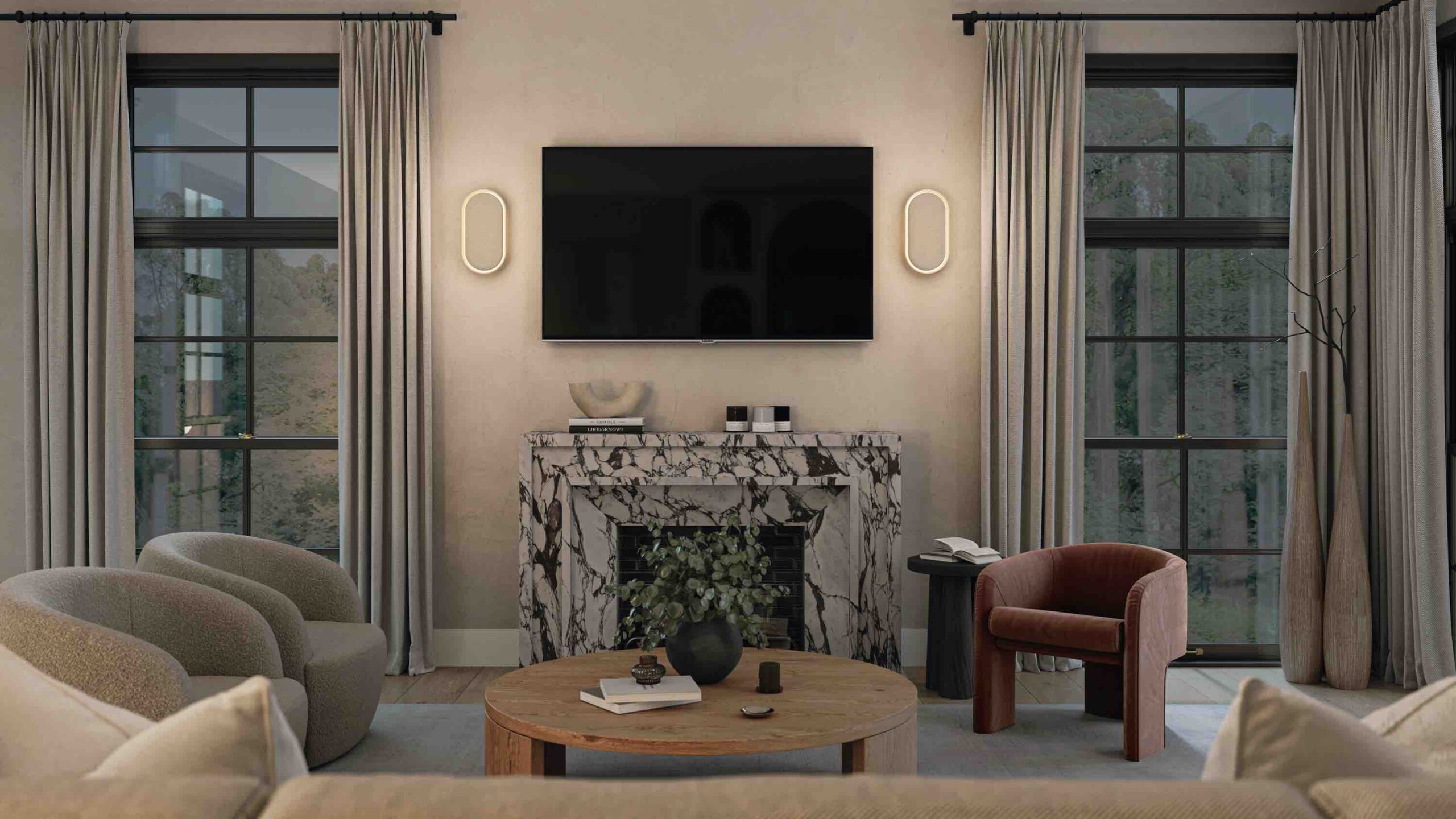 Leon Mera Sound Sconce Living Room Night (1)