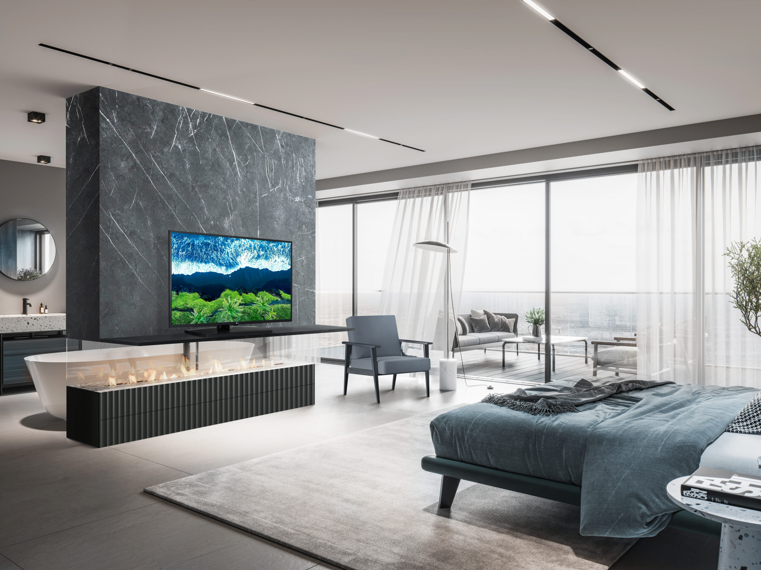 Luxurious master bedroom interior