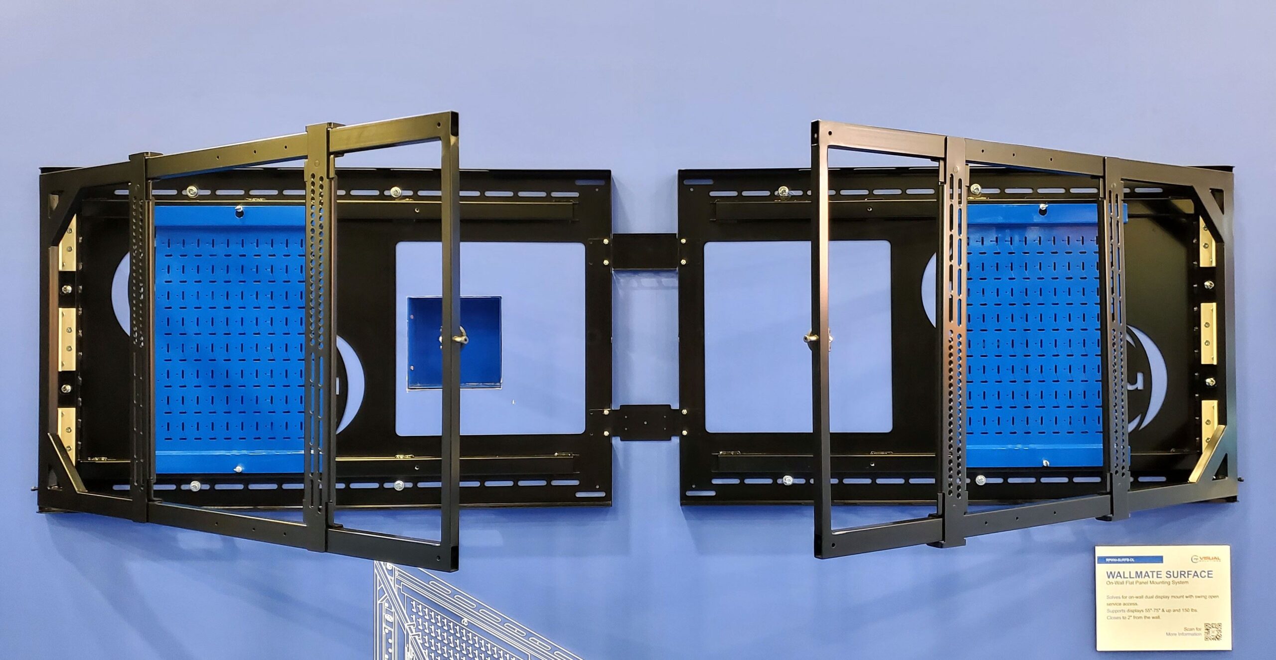 rp Visual Solutions new Wallmate Dual Surface B Mounting System Solves for Easy Installation and Servicing of Side-by-Side Flat Panel Displays