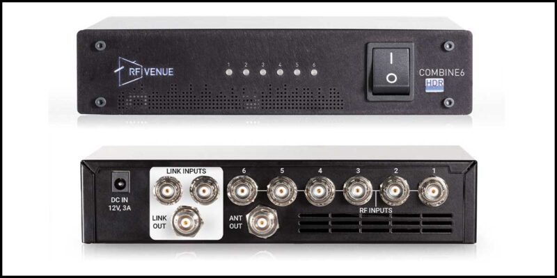 RF Venue Intros COMBINE6 HDR IEM Transmitter Combiner