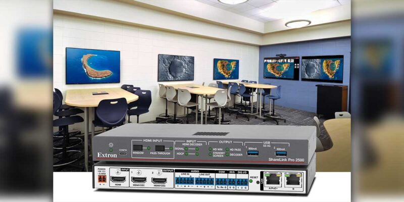 Extron ShareLink Pro 2500 Can Wirelessly Share 4K to Two Screens Simultaneously from Four Inputs