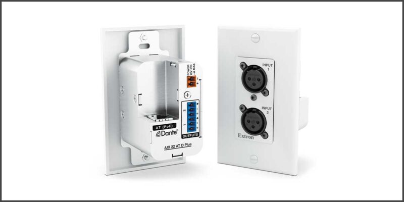 Extron Debuts and Ships Dante Mic and Line Input Wallplates