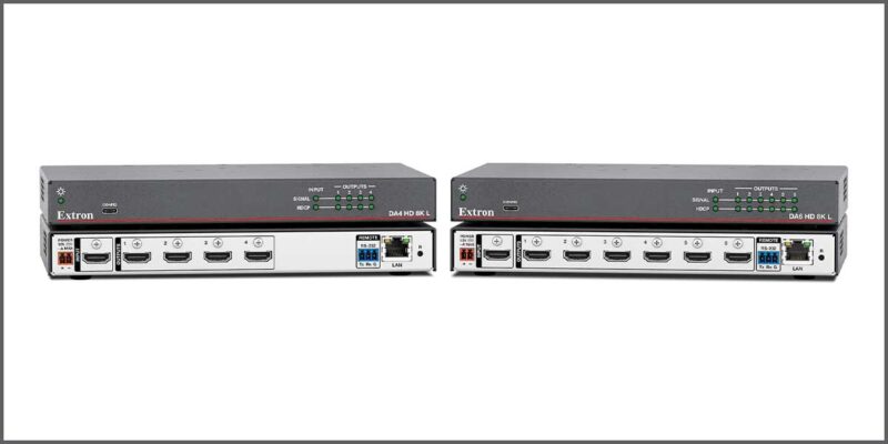 New Extron Four and Six-Output HDMI 2.1 DAs Ship for 4K, 5K and Even 8K