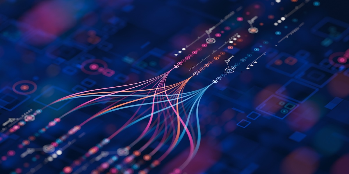Big data technology Data science analysing artificial intelligence generative AI deep learning machine learning algorithm Neural flow network analytics innovation abstract futuristic. 3d rendering..
