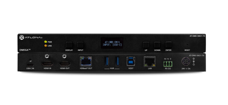 Atlona Ships Omega Series USB-C and HDMI Switcher with HDBaseT Extension