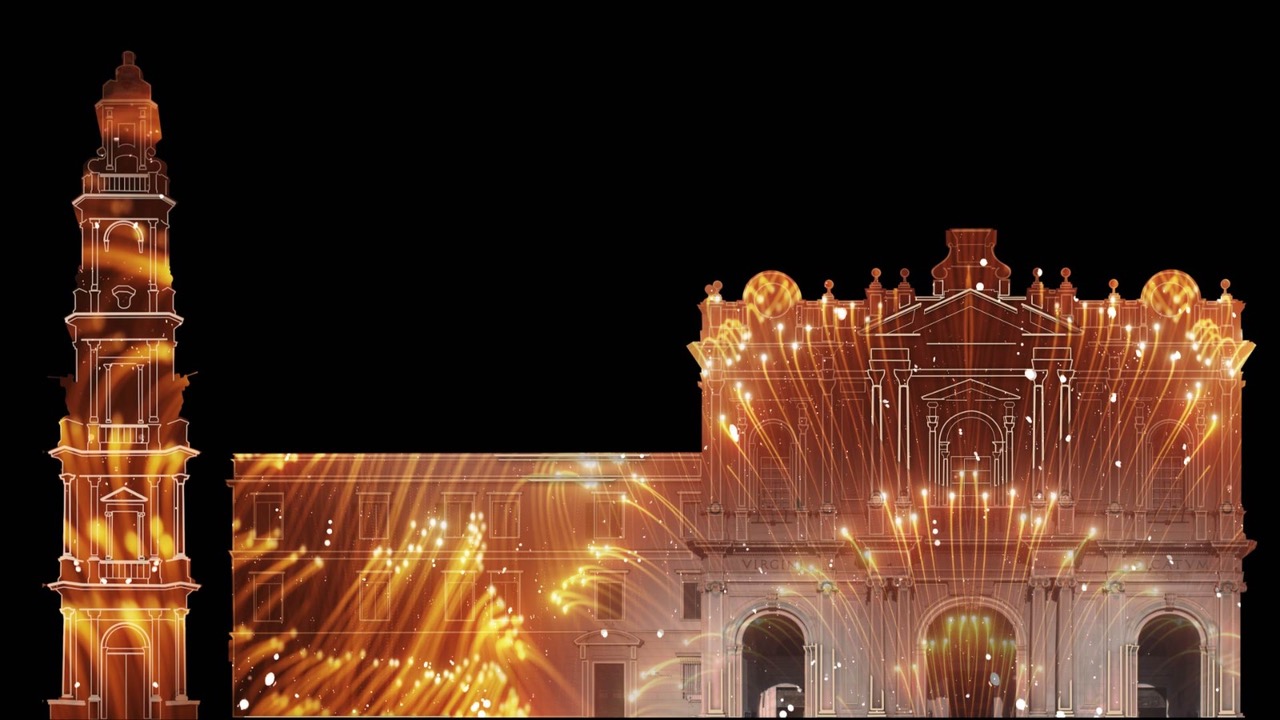 38847 pompei candidata a capitale della cultura si illuminano il santuario e il campanile 38847 pompei candidata a capitale della cultura si illuminano il santuario e il campanile